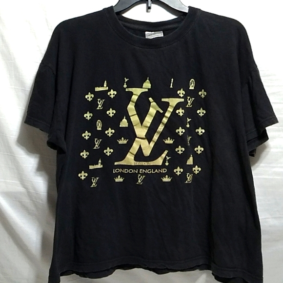 FINAL SALE! Vintage London England Crop Top Light Wash Wear XL - Picture 1 of 6